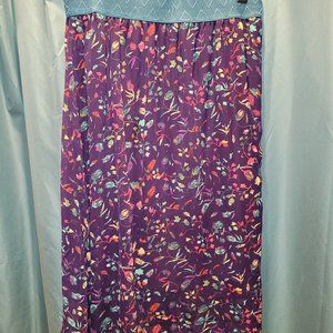 LuLaRoe Lola Skirt Medium M Purple Floral A Line Mid Length
